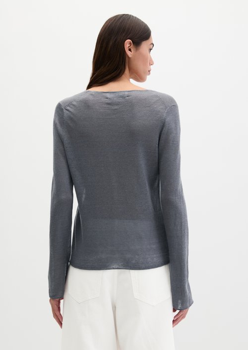 Linen sweater regular — Oxide Grey