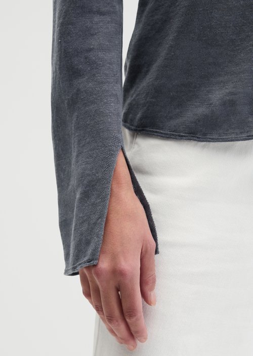 Linen sweater regular — Oxide Grey