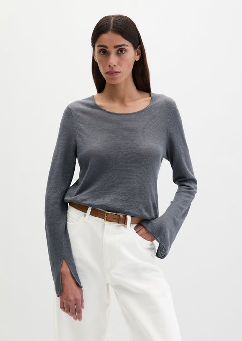 Linen sweater regular — Oxide Grey