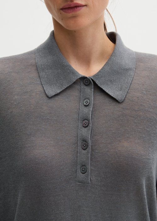 Regular knit polo shirt — Oxide Grey