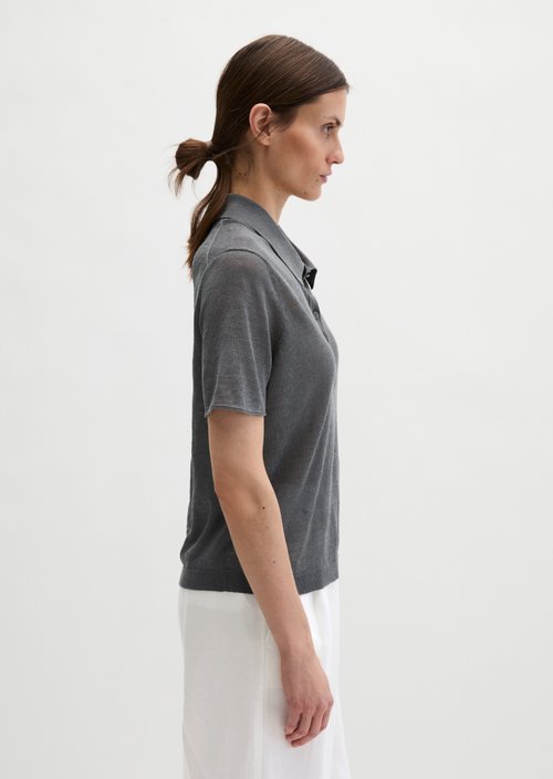 Regular knit polo shirt — Oxide Grey