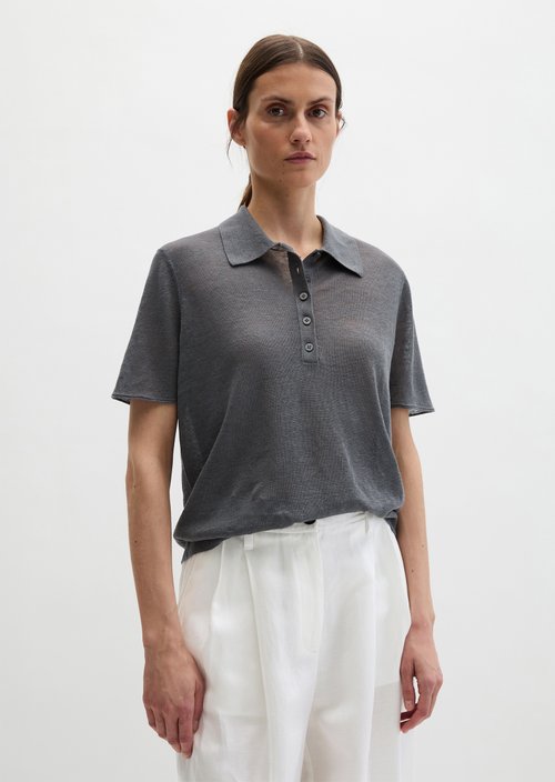 Regular knit polo shirt — Oxide Grey