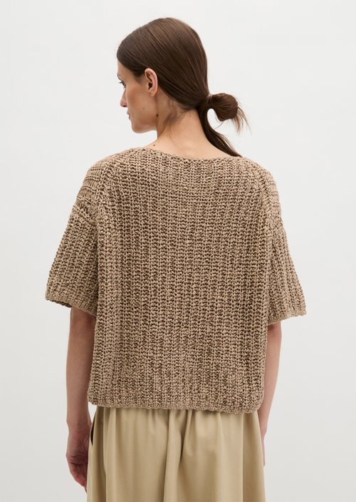 Short sleeve knitted sweater boxy — Sandpaper