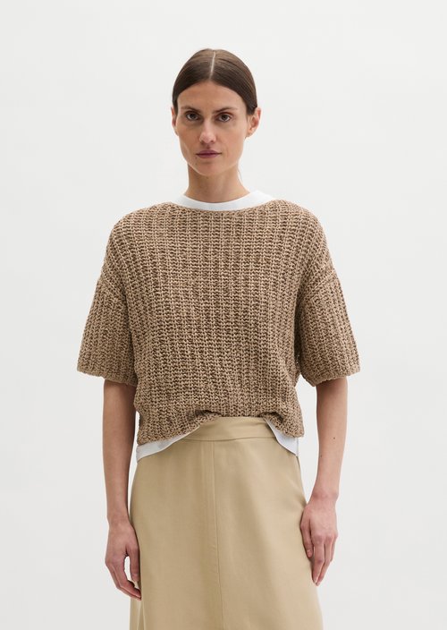 Short sleeve knitted sweater boxy — Sandpaper