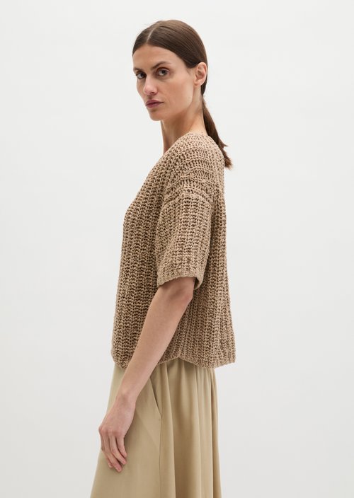 Short sleeve knitted sweater boxy — Sandpaper