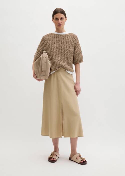 Short sleeve knitted sweater boxy Sandpaper in front view