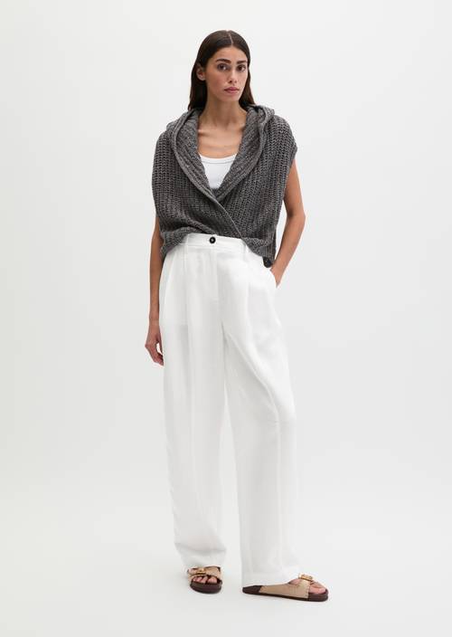 Ärmelloser Cardigan loose Oxide Grey in Frontalansicht