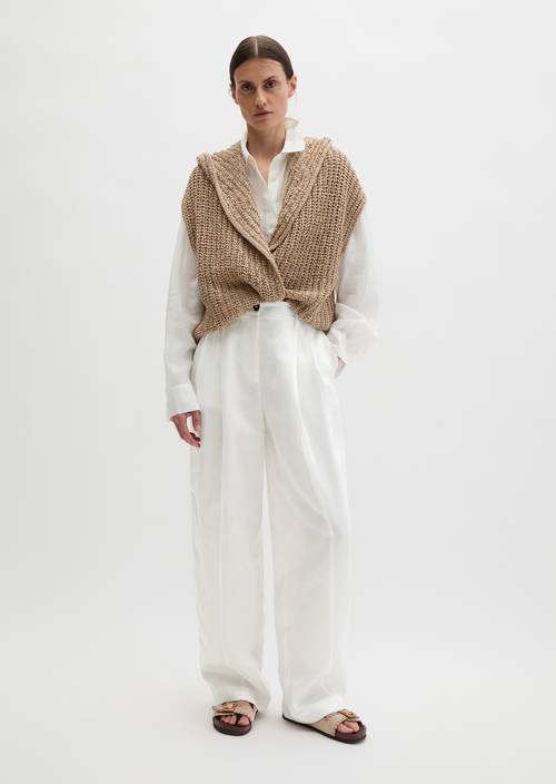 Ärmelloser Cardigan loose Sandpaper in Frontalansicht