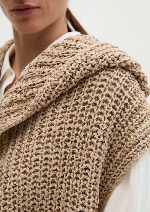 Ärmelloser Cardigan loose Sandpaper in Detailansicht