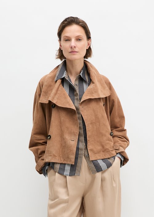 Leather trench jacket relaxed — Sandpaper