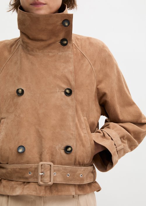 Leather trench jacket relaxed — Sandpaper
