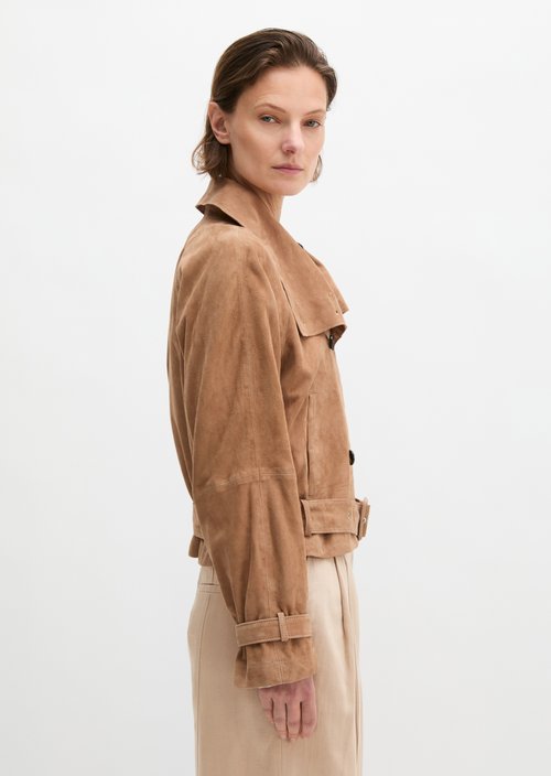 Leather trench jacket relaxed — Sandpaper