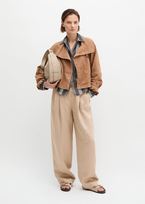 Leather trench jacket relaxed — Sandpaper