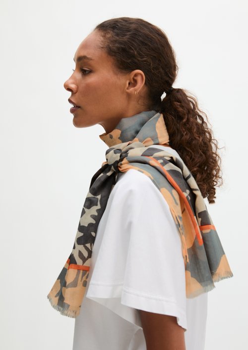 Schal mit Allover-Print — Dark Orange