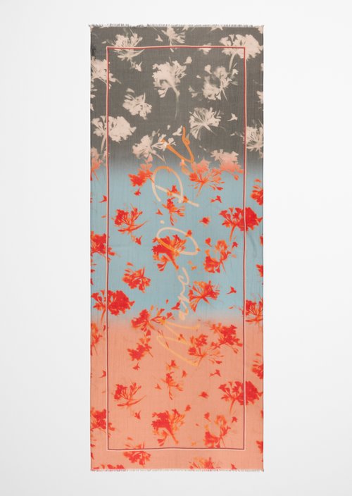 Schal mit Allover-Print — Medium Orange
