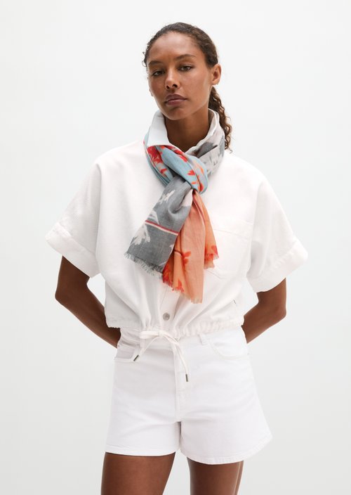 Schal mit Allover-Print — Medium Orange