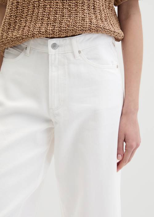 Jeans Model Tolva wide culotte White in Detailansicht