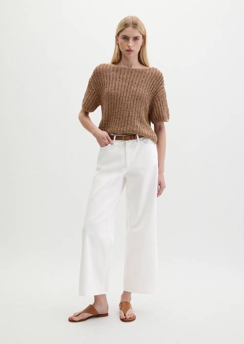 Jeans Model Tolva wide culotte White in Frontalansicht