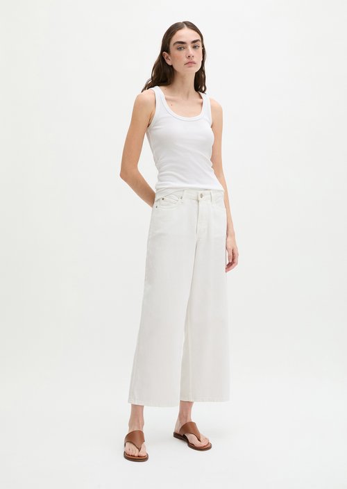 Jeans model Tolva wide culotte — White