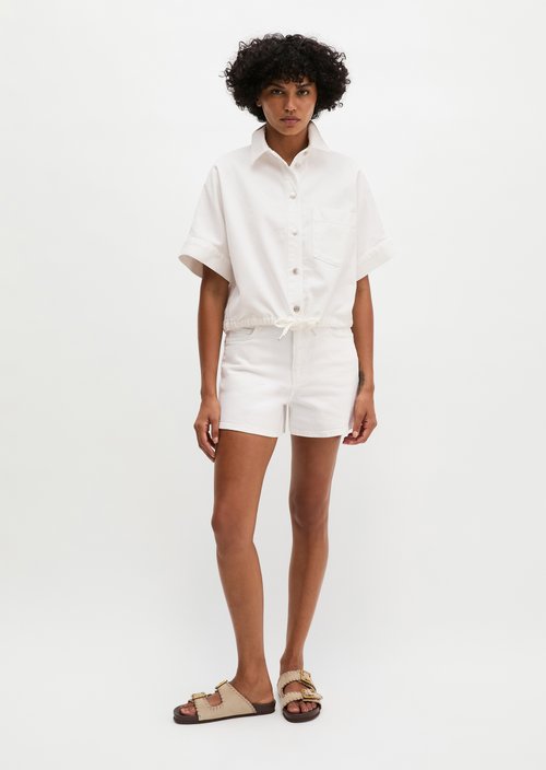 Regular denim blouse — White