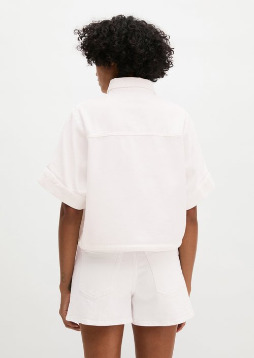 Regular denim blouse — White