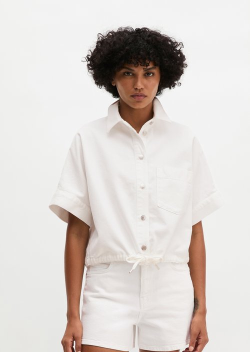 Regular denim blouse — White