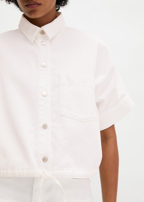 Regular denim blouse — White
