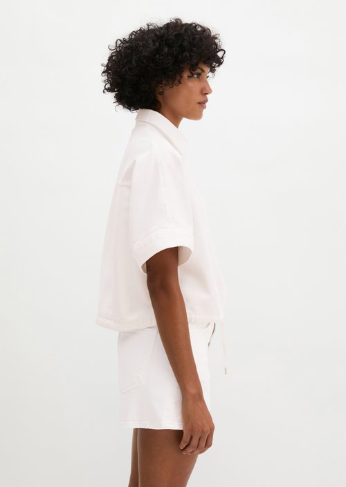 Regular denim blouse — White