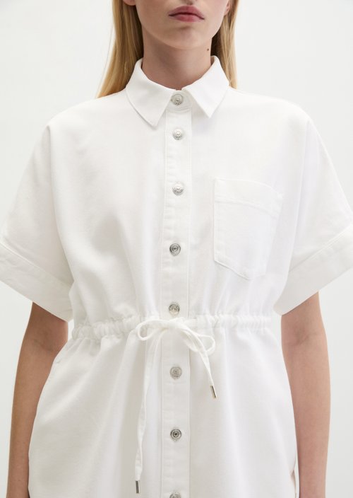 Regular denim dress — White