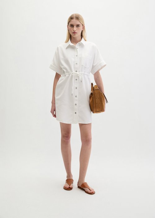 Regular denim dress — White