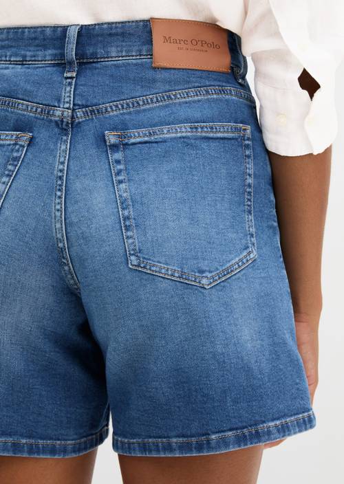 Normale denim shorts Dark Blue in detailaanzicht