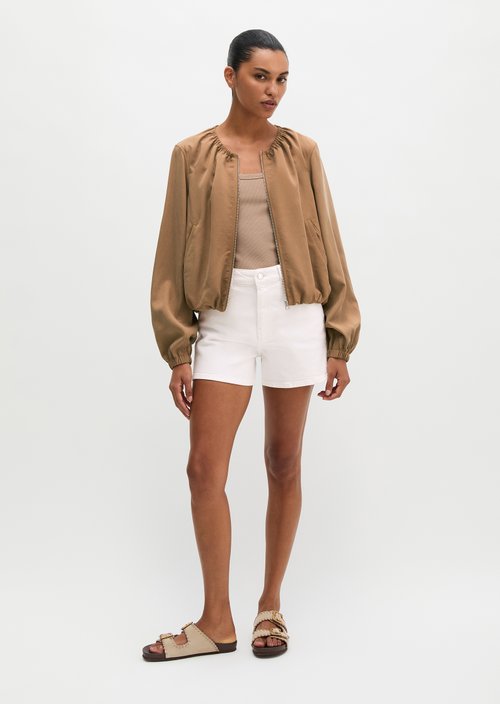 Regular denim shorts — White