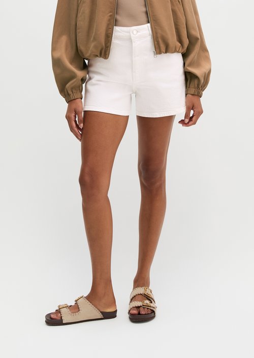 Regular denim shorts — White