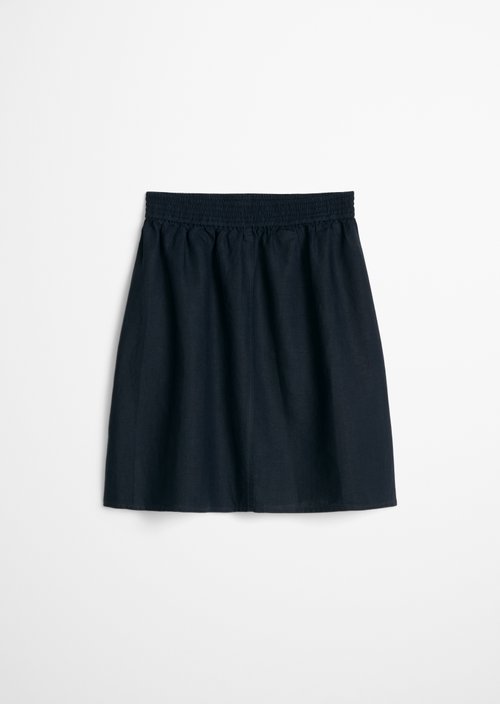 Linen skirt flared — Deep Night Blue