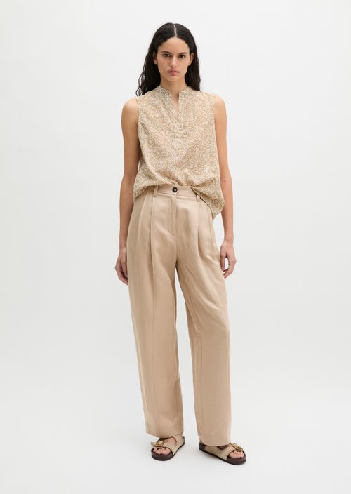 Sleeveless blouse loose — Medium Brown