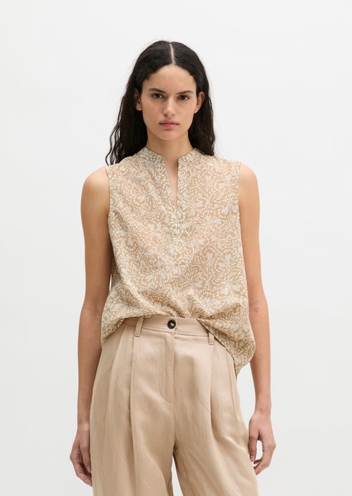 Sleeveless blouse loose — Medium Brown