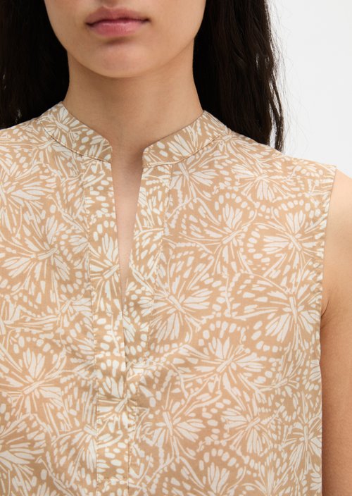 Sleeveless blouse loose — Medium Brown