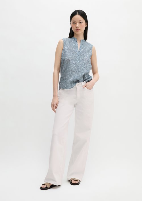 Sleeveless blouse loose — Medium Blue
