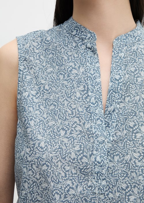 Sleeveless blouse loose — Medium Blue
