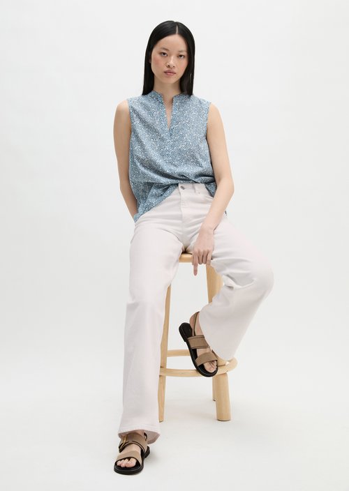 Sleeveless blouse loose — Medium Blue