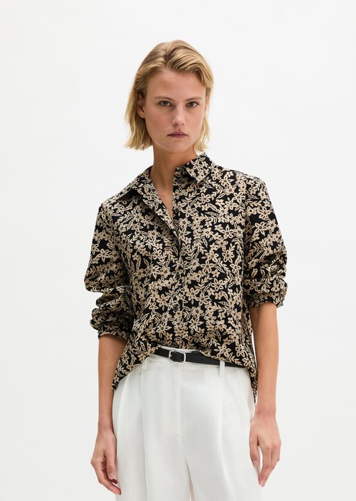 Print blouse regular — Black