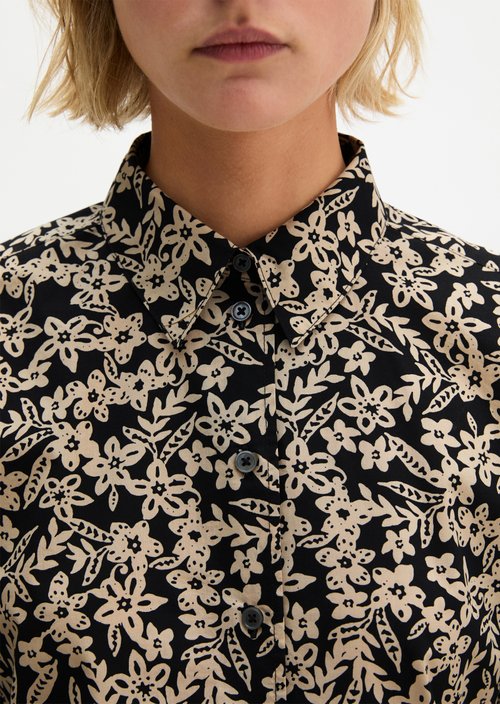 Print blouse regular — Black