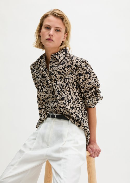 Print blouse regular — Black