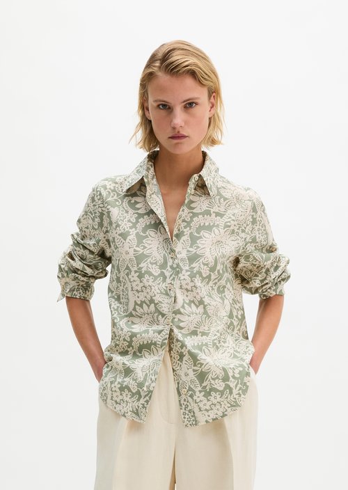 Print blouse regular — Bright Green