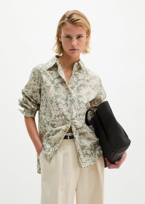 Print blouse regular — Bright Green