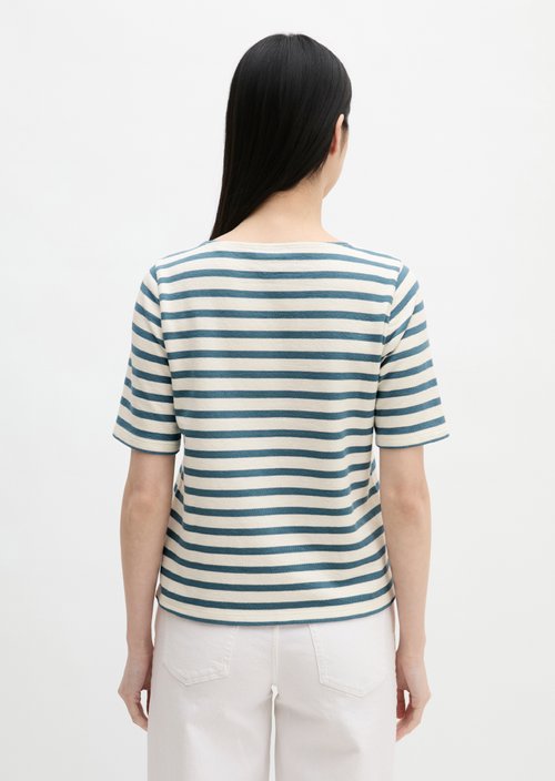 Straight striped T-shirt — Medium Blue