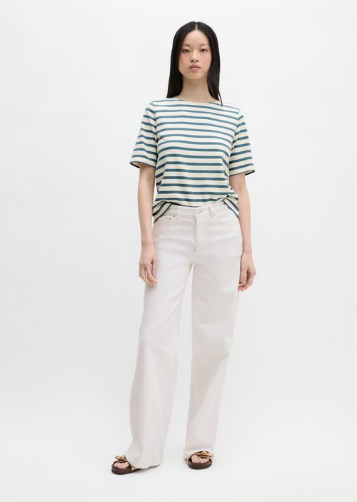 Straight striped T-shirt — Medium Blue