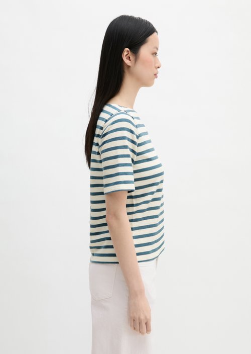 Straight striped T-shirt — Medium Blue