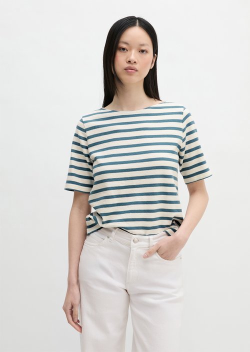 Straight striped T-shirt — Medium Blue