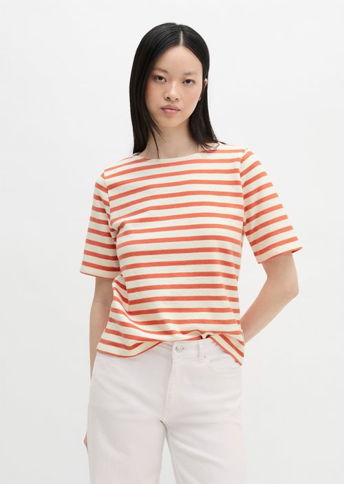 Straight striped T-shirt — Dark Orange